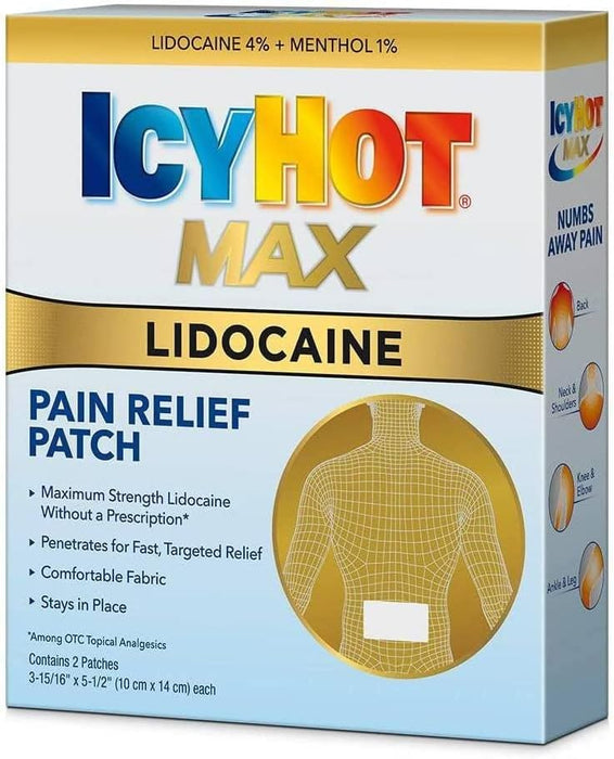 ICY Hot X3 Extra Strength Medicated Patch, parches para aliviar el dolor de espalda grande, 5 unidades - Quierox - Tienda Online