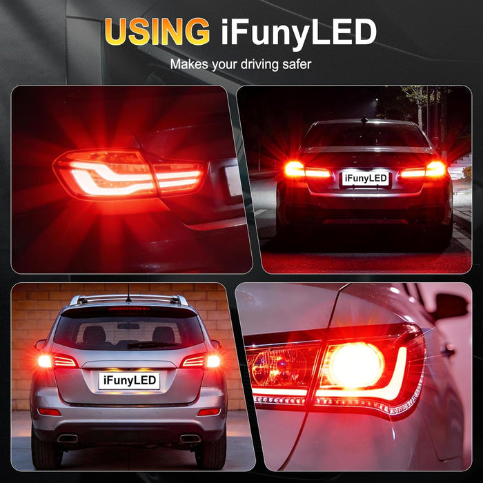 iFunyLED 4 piezas 3157 bombilla LED para luz de freno y luz trasera 12V-24V súper brillante - Quierox - Tienda Online