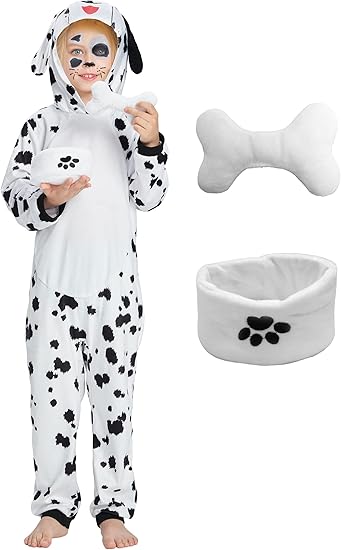 IKALI Disfraz de cachorro dálmata para niños pequeños con hueso de cuenco de felpa - Quierox - Tienda Online