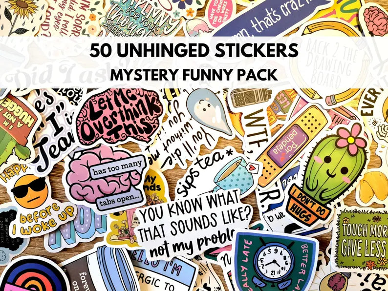 Paquete de 50 pegatinas divertidas y sarcásticas