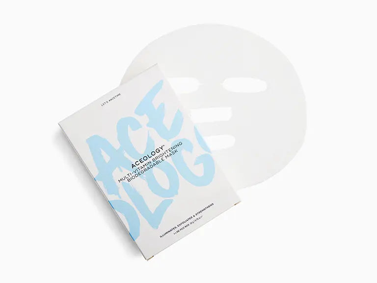 ACEOLOGY Pack 4 Mascarillas biodegradables iluminadoras multivitamínicas