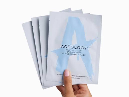ACEOLOGY Pack 4 Mascarillas biodegradables iluminadoras multivitamínicas