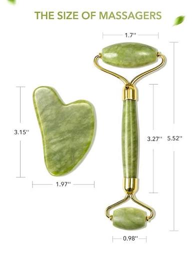 HANABEE Rodillo facial y herramienta de masaje Gua Sha