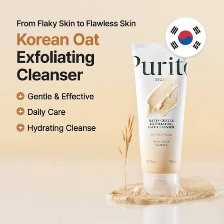 PURITO SEOUL Limpiador facial exfoliante suave con avena 150ml