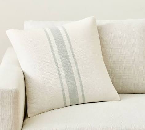 Pottery Barn Funda de almohada de lino a rayas 20x20 pulgadas