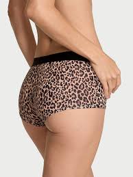 Victoria's Secret Braguita tipo bóxer con parche brillante de algodón con logo