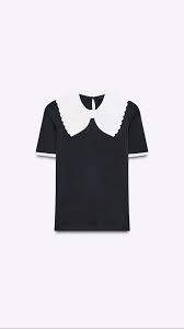 Zara Top negro con contraste