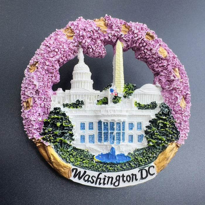 Iman de nevera Adorno Washintong DC Cerámica Flor de Cerezo - Quierox - Tienda Online
