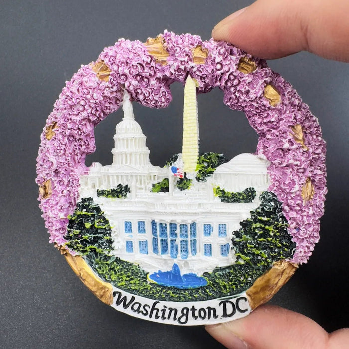 Iman de nevera Adorno Washintong DC Cerámica Flor de Cerezo - Quierox - Tienda Online