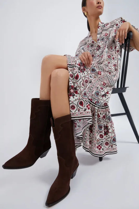 Tuckernuck Vestido Lewis con estampado floral de retazos