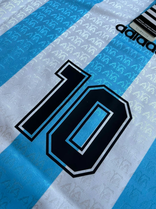 Camiseta Argentina Maradona #10 Premium - Celeste/Blanco