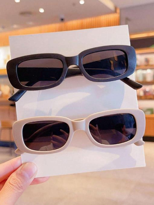 SHEIN 2 piezas Gafas vintage con forma de huevo, montura pequeña
