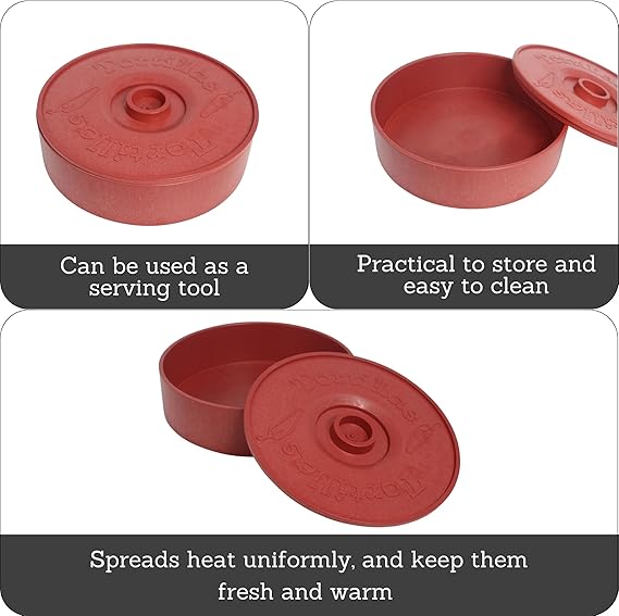 IMUSA Calentador de tortillas de 20 cm con tapa, plástico terracota - Quierox - Tienda Online