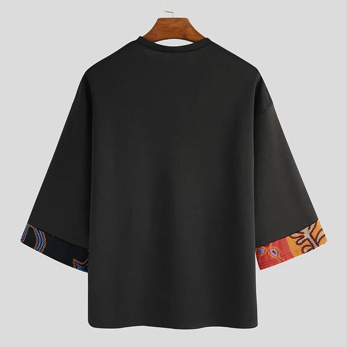 INCERUN - Camiseta informal para hombre, camisa holgada con estampado de retales - Quierox - Tienda Online