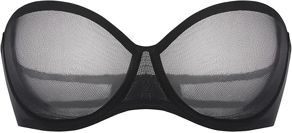 INLYRIC Sujetadores sin tirantes transparentes de malla para mujer - Quierox - Tienda Online