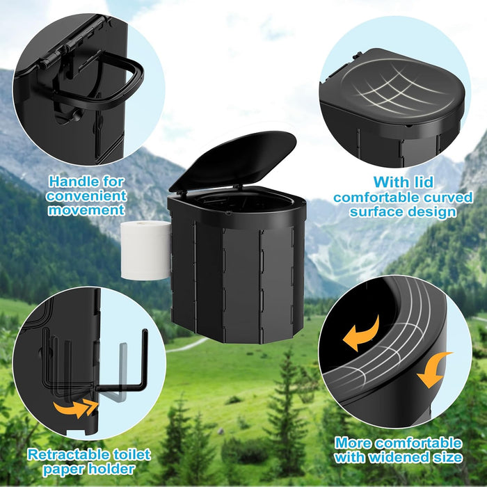 Inodoro portátil para acampar, inodoro plegable para adultos con tapa - Quierox - Tienda Online