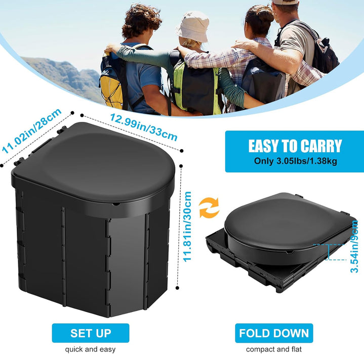 Inodoro portátil para acampar, inodoro plegable para adultos con tapa - Quierox - Tienda Online