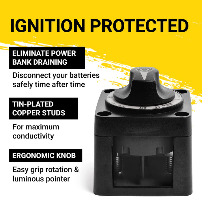 Interruptor de desconexión de batería Spartan Power de 300 A, de 12 V a 48 V, color negro. - Quierox - Tienda Online