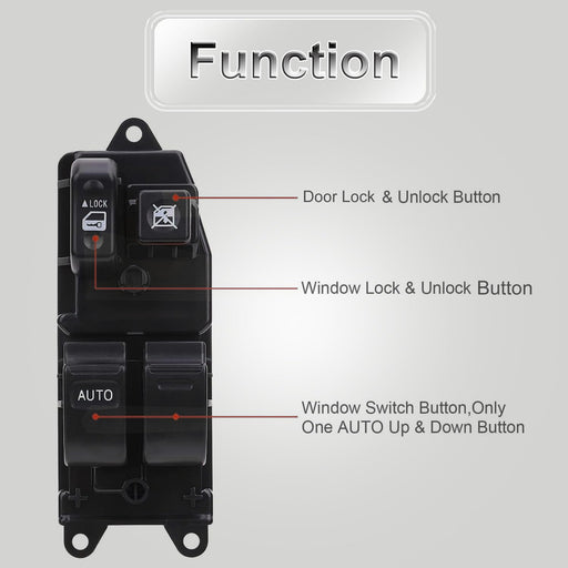 Interruptor de ventana eléctrica de puerta de repuesto para Toyota Tacoma 2001 - 2011 - Quierox - Tienda Online