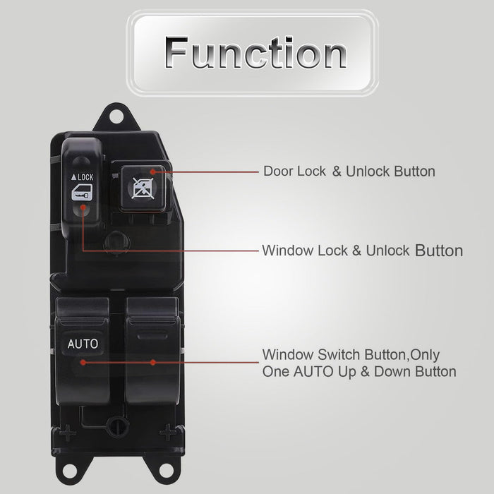 Interruptor de ventana eléctrica de puerta de repuesto para Toyota Tacoma 2001 - 2011 - Quierox - Tienda Online