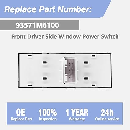 Interruptor principal de la ventana de la puerta del conductor delantera para Kia Forte 2019 - 2021 reemplaza a 93571M6100 - Quierox - Tienda Online