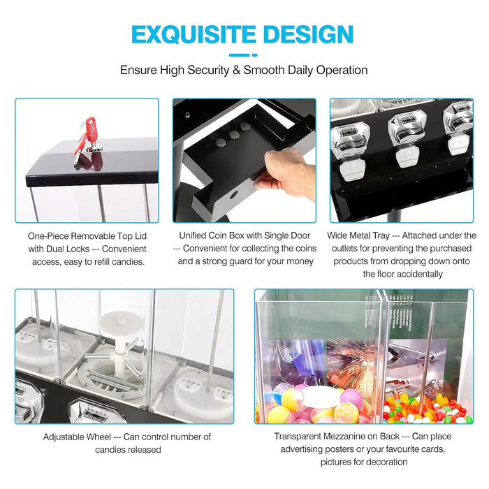 IRONWALLS Máquina expendedora comercial de dulces con soporte - Quierox - Tienda Online