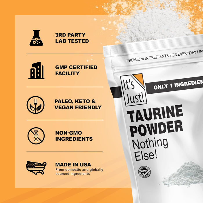 It's Just! - Taurina en polvo, suplemento previo al entrenamiento, sin sabor (113 porciones) - Quierox - Tienda Online