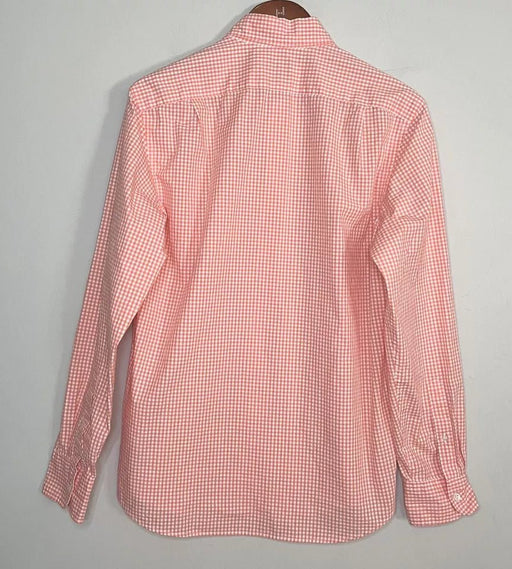 J. Crew Camisa Ajustada Flex Informal Abotonada Naranja y Blanca Guinga de Cuadros - Quierox - Tienda Online