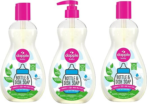 Jabón líquido para biberones y platos Dapple Baby sin fragancia (paquete de 3) - 500 ml - Quierox - Tienda Online