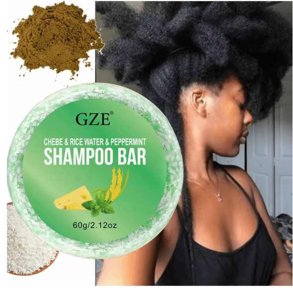 Jabón sólido de champú GZE Chebe, menta para espesar y fortalecer el cabello - Quierox - Tienda Online