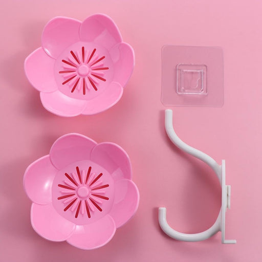 Jabonera de pared con drenaje, bandeja de jabón de doble capa con forma de flor de loto - Quierox - Tienda Online