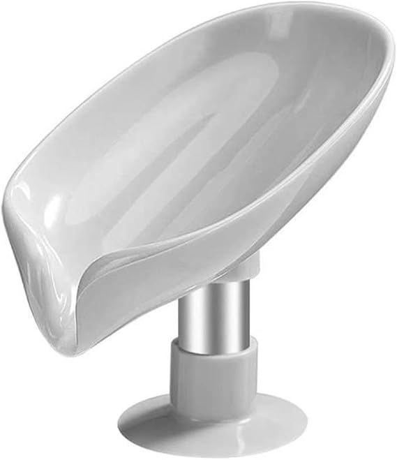 Jabonera de plástico de una pieza, diseño de hojas de fantasía, jabonera para baño - Quierox - Tienda Online