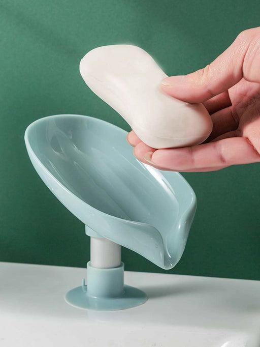 Jabonera de plástico de una pieza, diseño de hojas de fantasía, jabonera para baño - Quierox - Tienda Online