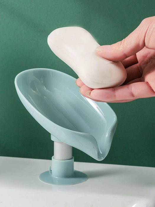 Jabonera de plástico de una pieza, diseño de hojas de fantasía, jabonera para baño - Quierox - Tienda Online