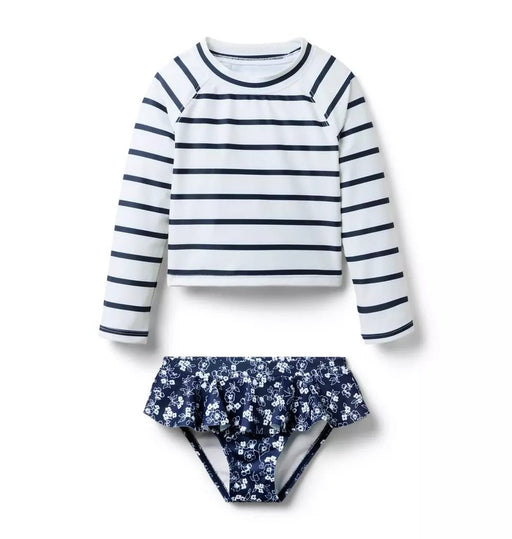 JANIE AND JACK Traje de baño Rash Guard con estampado floral y rayas recicladas - Quierox - Tienda Online