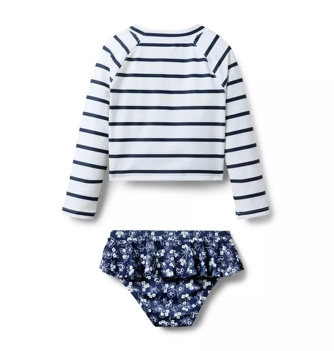 JANIE AND JACK Traje de baño Rash Guard con estampado floral y rayas recicladas - Quierox - Tienda Online