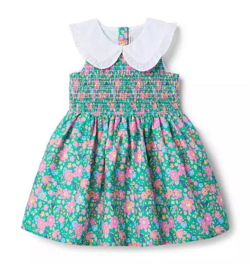 Janie and Jack Vestido Betsy Meadow verde con estampado floral para niña - Quierox - Tienda Online