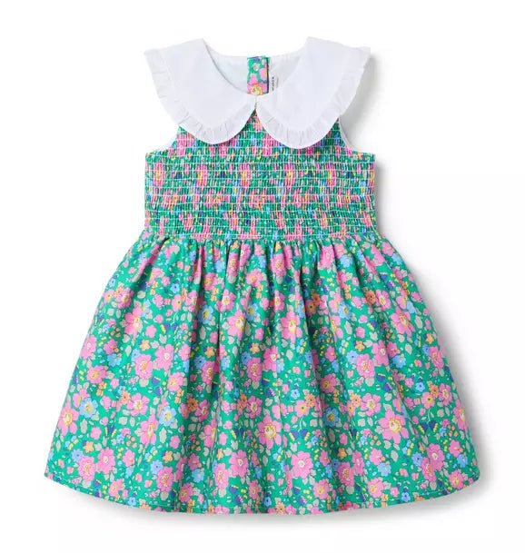 Janie and Jack Vestido Betsy Meadow verde con estampado floral para niña - Quierox - Tienda Online