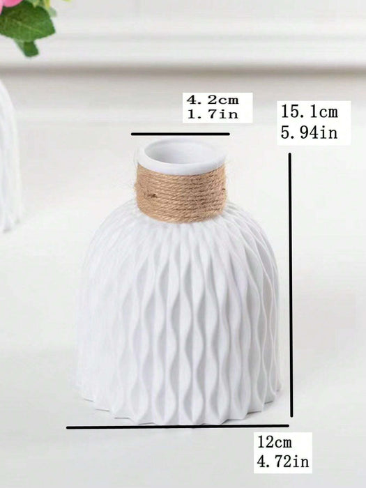 Jarrón de plástico con patrón de ondas para arreglos florales, maceta de bricolaje - Quierox - Tienda Online