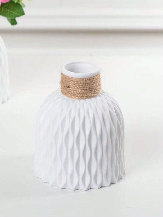 Jarrón de plástico con patrón de ondas para arreglos florales, maceta de bricolaje - Quierox - Tienda Online