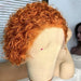 Jengibre 350 Pelocorto y rizado Pelucas de corte pixie rizado Frente de encaje - Quierox - Tienda Online