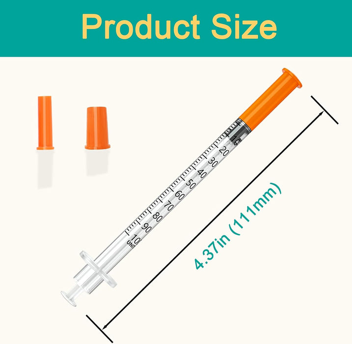 Jeringa U-100 de 1ml/cc 31G 1/4" (6mm) Jeringas, paquete individual, caja de 100 - Quierox - Tienda Online