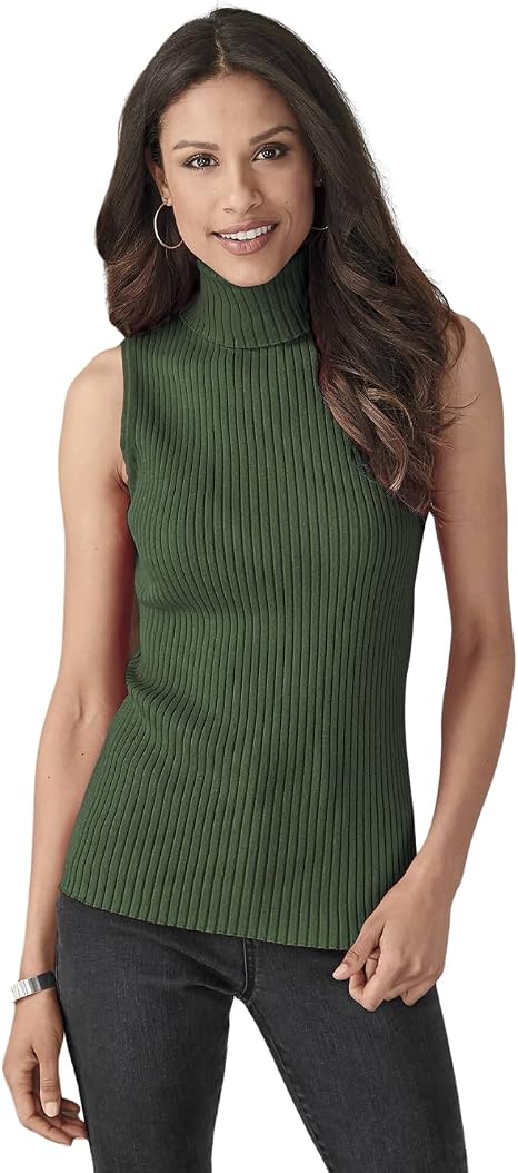 Jersey sin mangas de cuello alto simulado para mujer - Quierox - Tienda Online