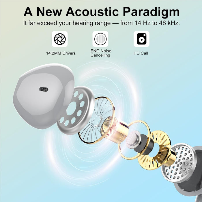 Jesebang Auriculares Inalámbricos, Bluetooth 5.4 HiFi Estéreo con Micrófono ENC - Quierox - Tienda Online