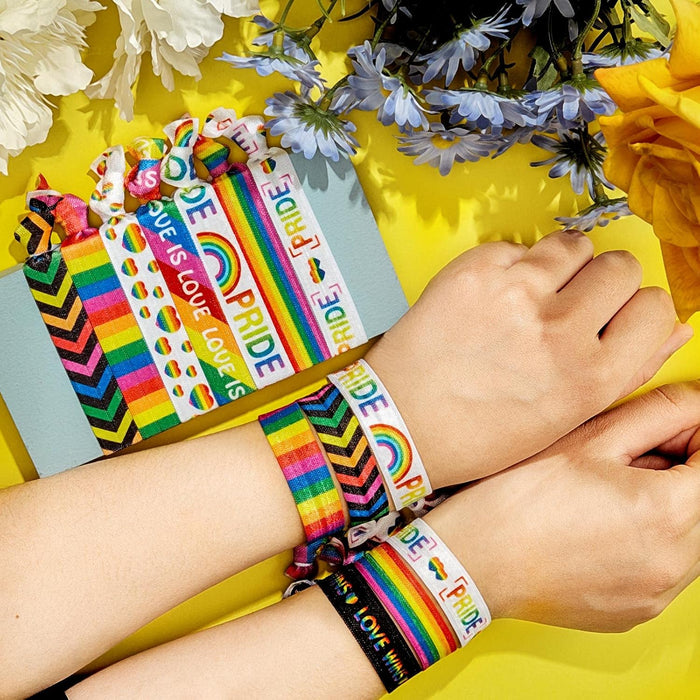 Jexine - 24 piezas de accesorios para el cabello con lazos de arcoíris LGBTQ - Quierox - Tienda Online