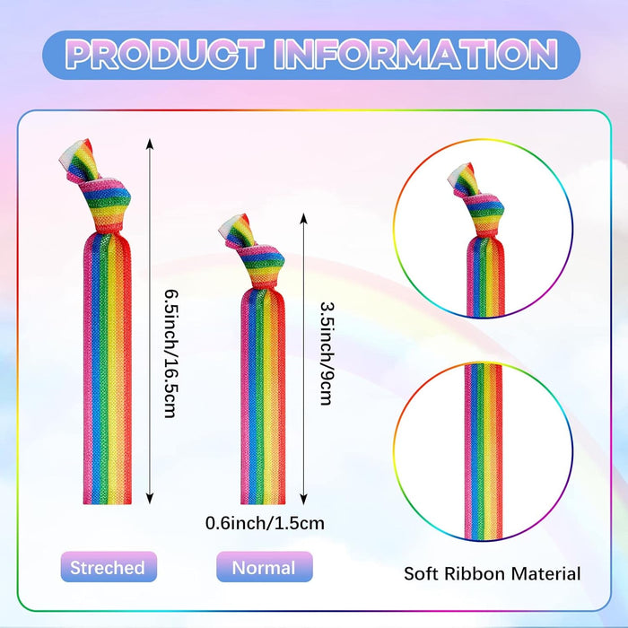 Jexine - 24 piezas de accesorios para el cabello con lazos de arcoíris LGBTQ - Quierox - Tienda Online