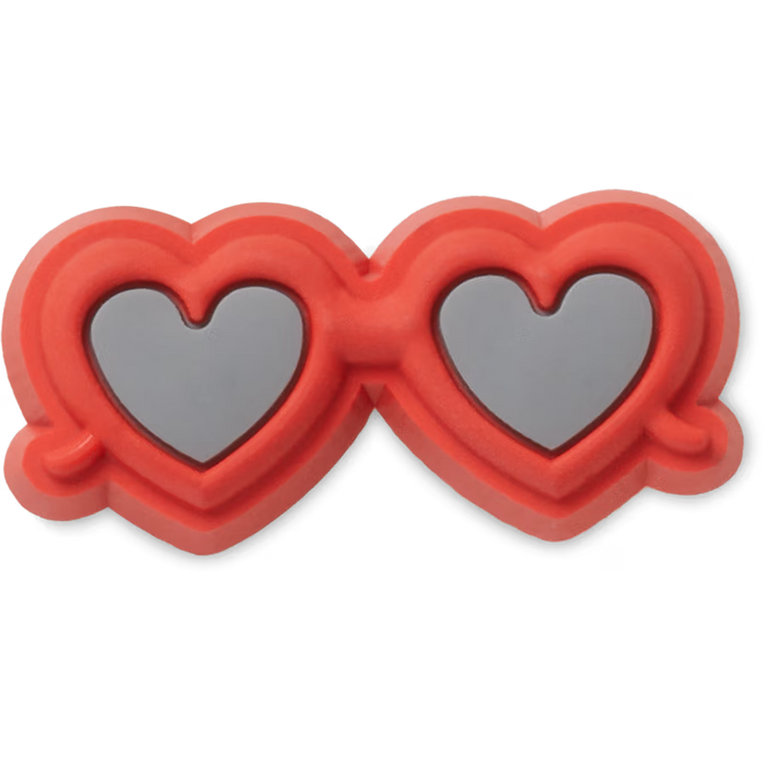 Crocs Pin Jibbitz de Gafas de sol con forma de corazón rojo