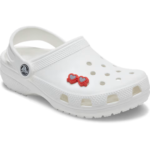 Crocs Pin Jibbitz de Gafas de sol con forma de corazón rojo
