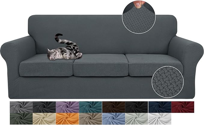 Jiviner Fundas elásticas para sofá 4 piezas con 3 fundas de cojín extragrandes - Quierox - Tienda Online