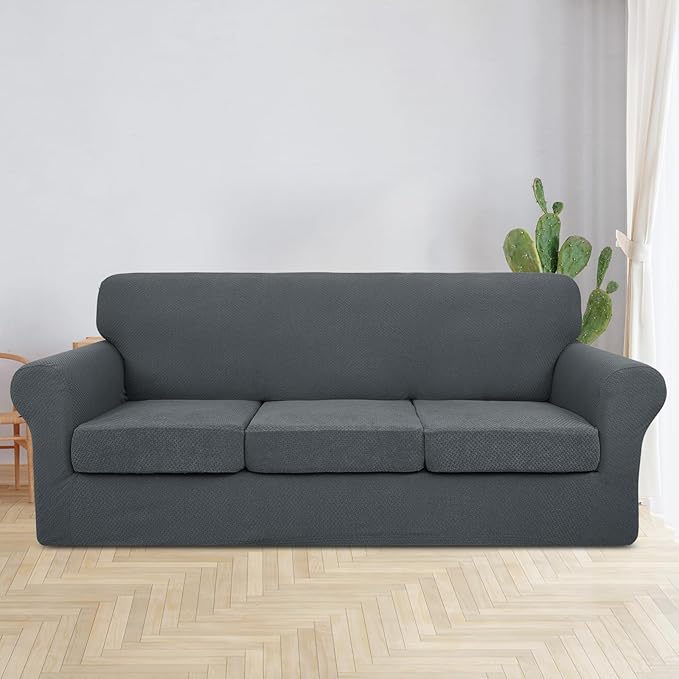 Jiviner Fundas elásticas para sofá 4 piezas con 3 fundas de cojín extragrandes - Quierox - Tienda Online